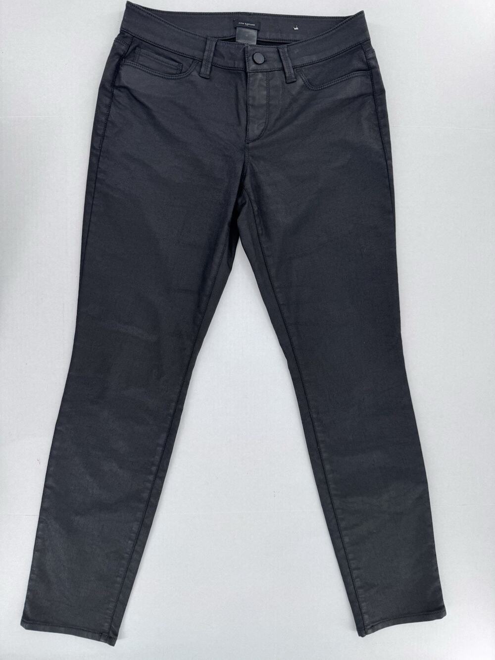 Ann Taylor Pants Curvy Sz 4 High Waist Black Jeans Slim Office Career Casual